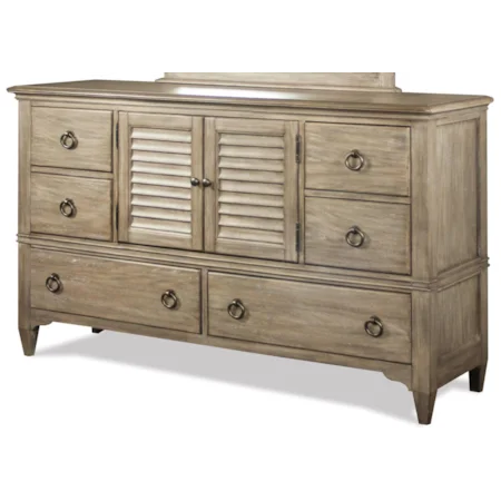 Transitional Door Dresser with 6 Drawers