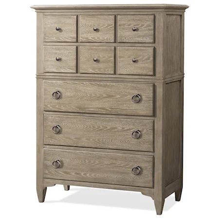 Transitional 5-Drawer Chest with Ring Handle Hardware