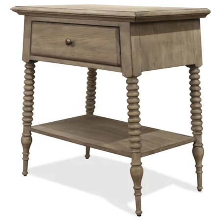 1-Drawer Nightstand with Uniquely Turned Legs