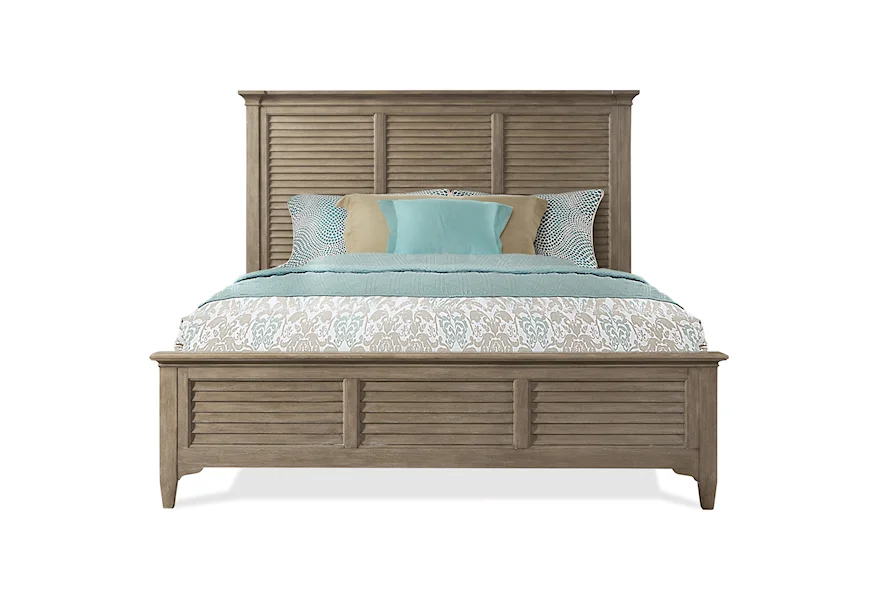 Myra King Louver Bed by Riverside Furniture at Zak's Home