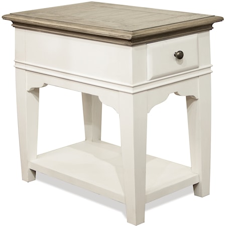 Transitional 1-Drawer Chairside Table