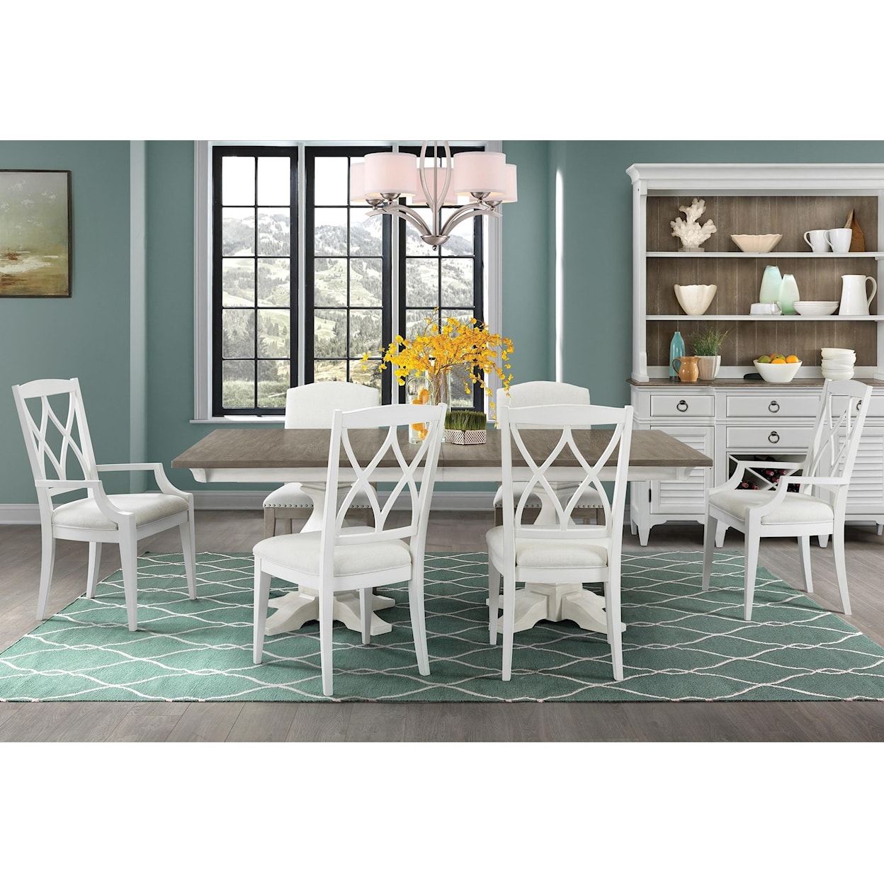 Riverside Furniture Myra 7 Piece Table and Chair Set