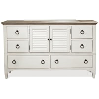 Transitional Door Dresser with 6 Drawers