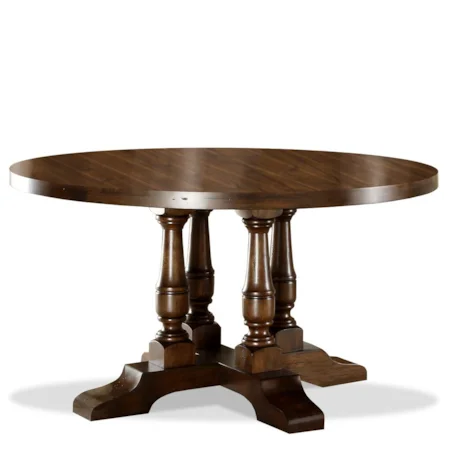 Alder Hardwood Solid, and Alder Veneer Round Dining Table