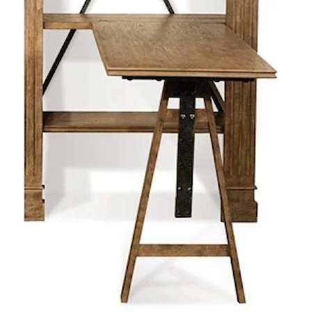 Adjustable Desk in Heathered Oak Finish