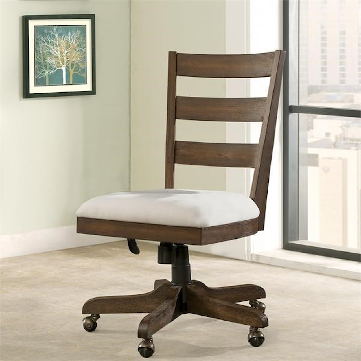 Riverside Furniture Perspectives Wood Back Upholstered Desk Chair