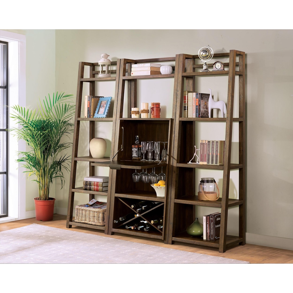 Riverside Furniture Viewpoint Viewpoint Leaning Bookcase