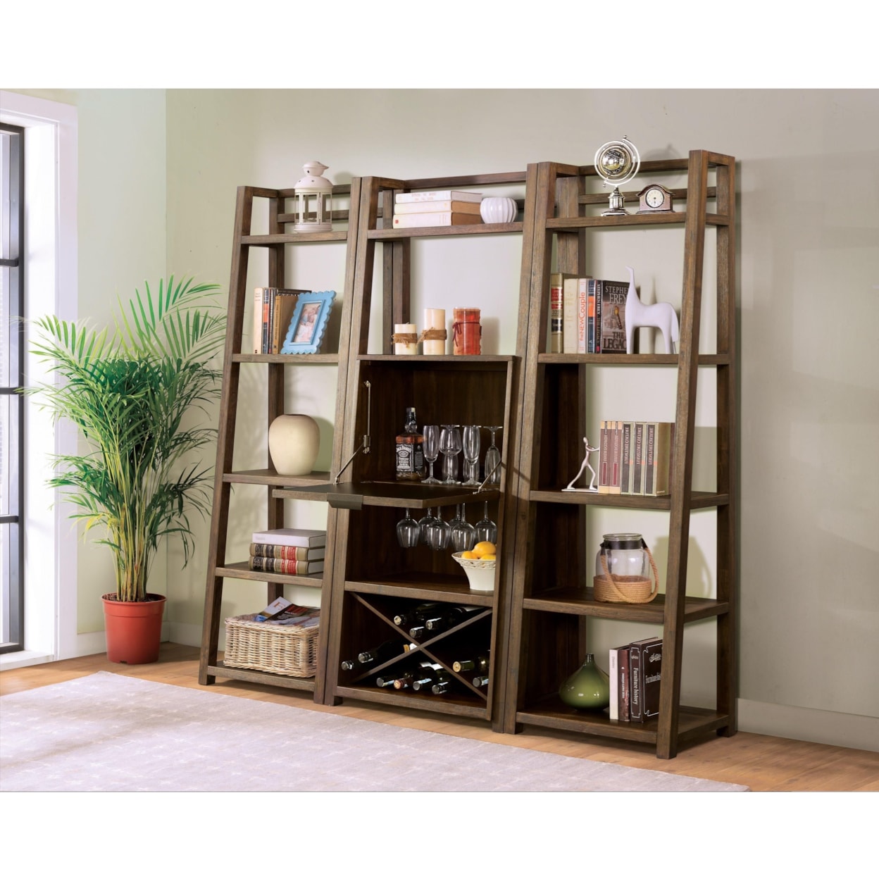 Riverside Furniture Viewpoint Viewpoint Leaning Bookcase