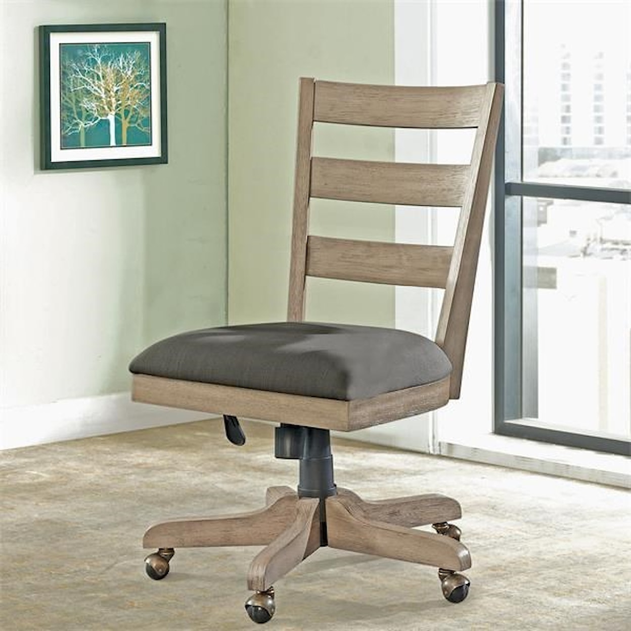 Riverside Furniture Perspectives Wood Back Upholstered Desk Chair