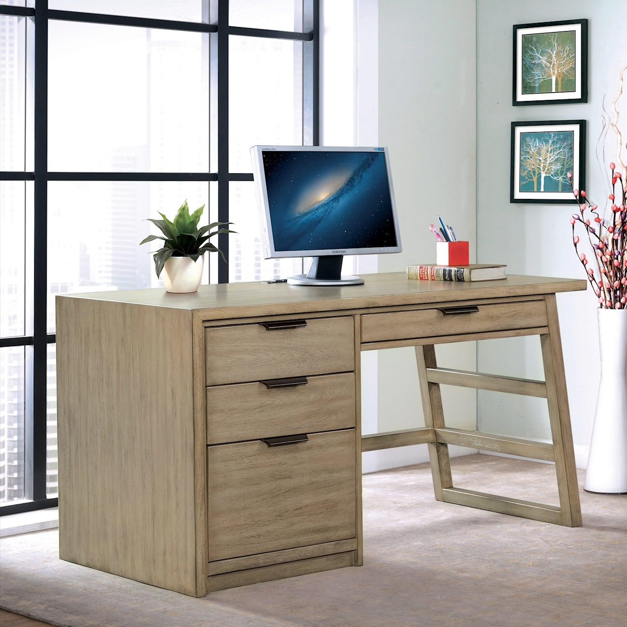 Riverside Furniture Perspectives Single Pedestal Desk