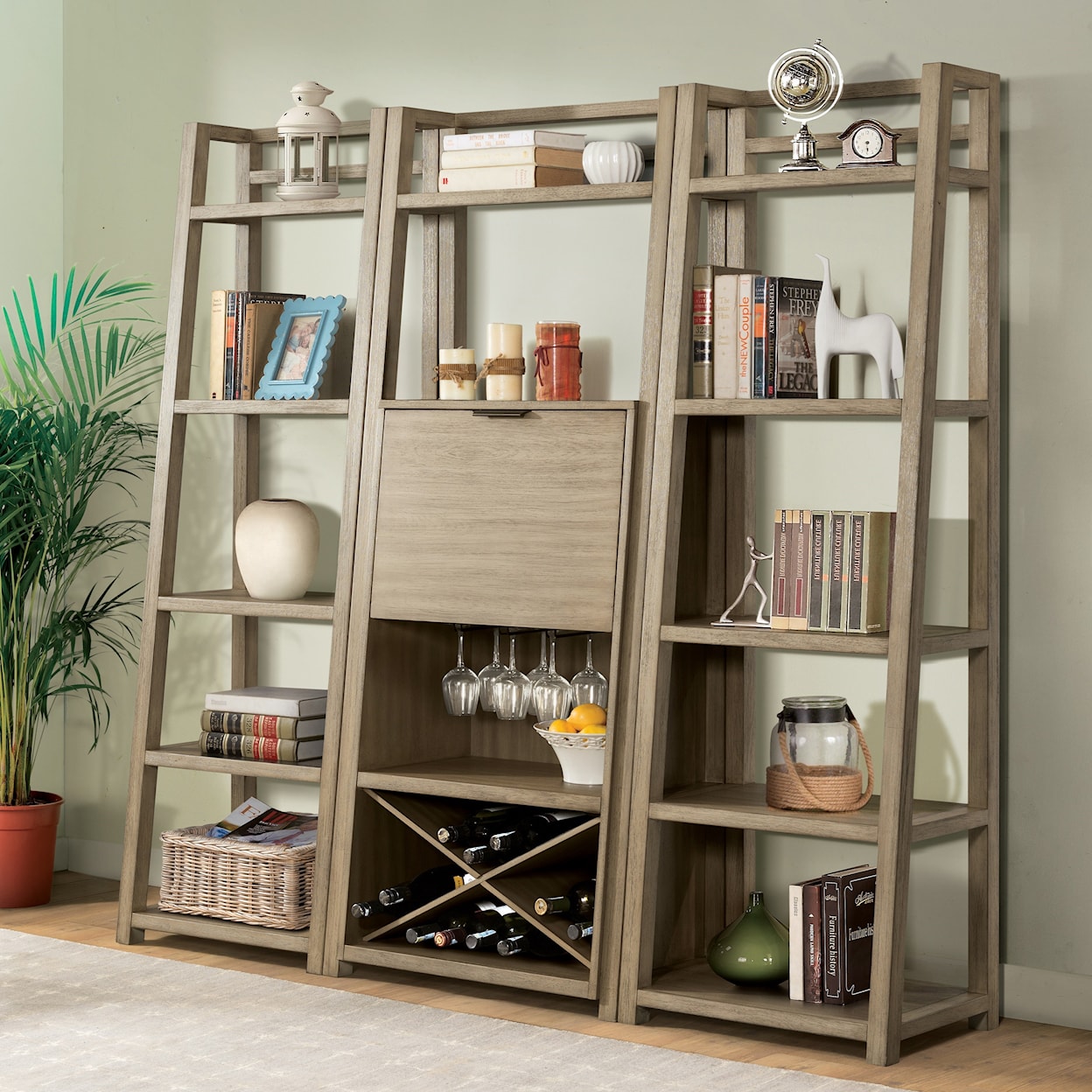 Riverside Furniture Perspectives Leaning Bookcase