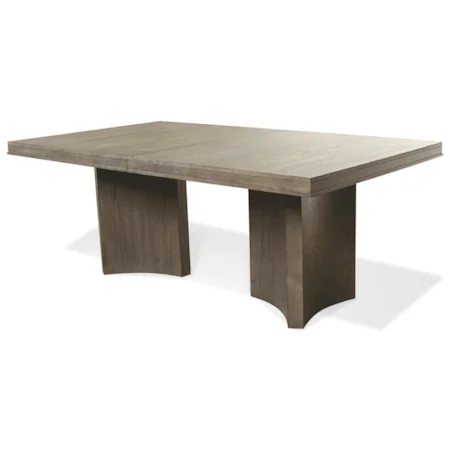 Contemporary Pedestal Dining Table with 2 Leaves