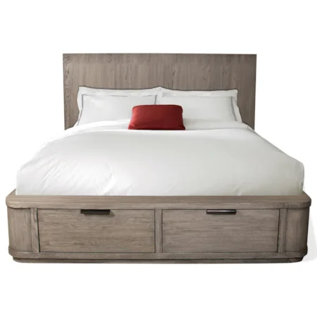 California King Low Storage Bed with 2 Footboard Drawers
