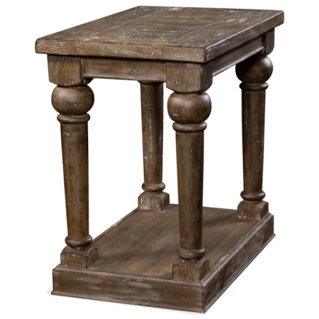 Transitional Chairside Table with Shelf