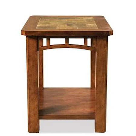 Rectangular End Table w/ Slate Inserts