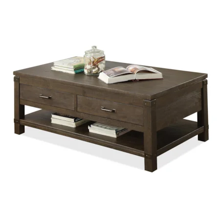 Rectangular Cocktail Table with 2 Drawers