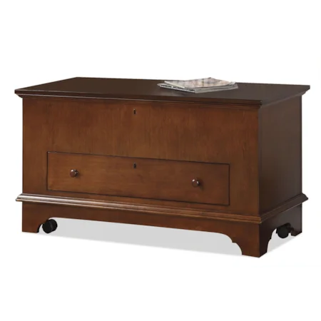 Hardwood Solid Cocktail with Cherry Veneer and Large Storage Space