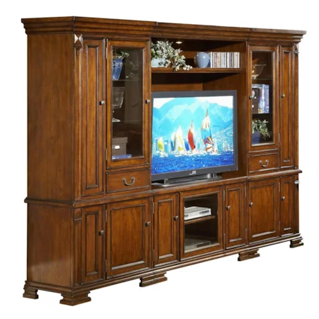 Traditional 48 Inch TV Console Media Pier Wall System