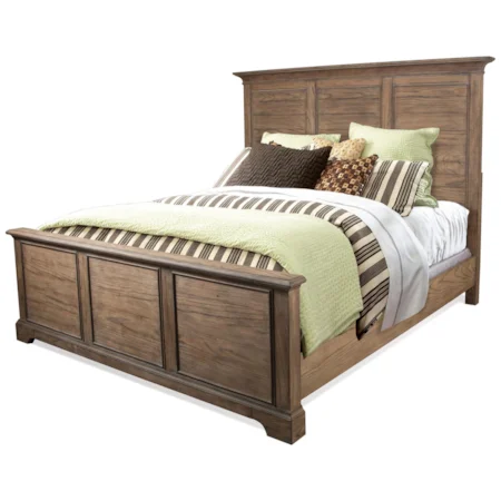 Queen Panel Bed in Toasted Pecan Finish