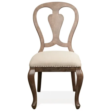 Upholstered Side Chair with Decorative Seat Back