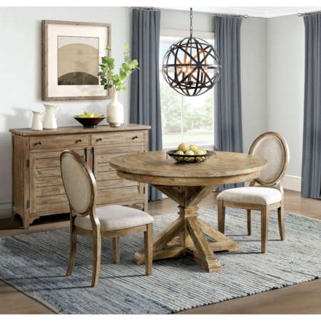 3-Piece Round Dining Table Set