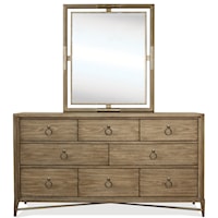 Contemporary 8-Drawer Dresser and Mirror Set