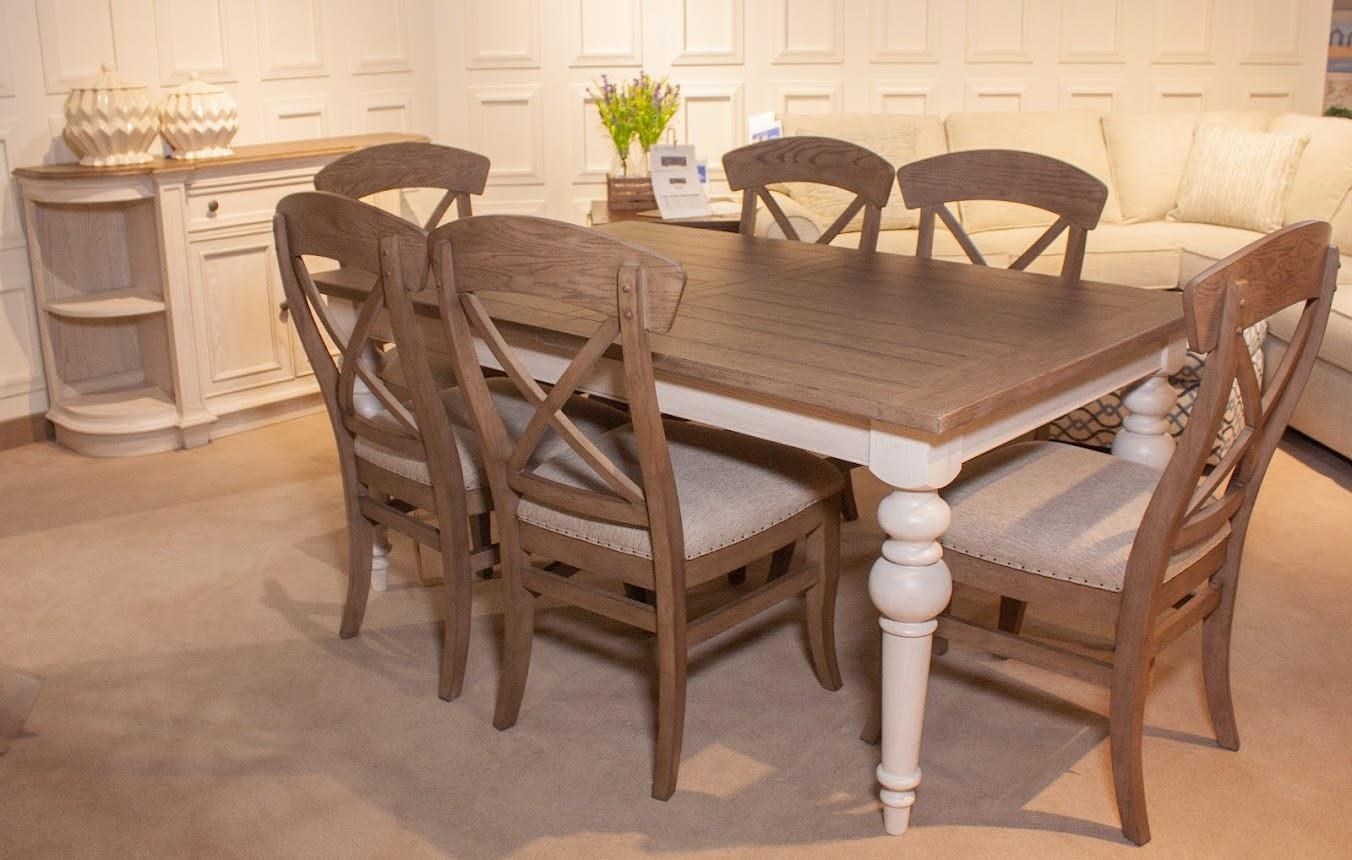 Riverside Furniture Southport 58950+58956+58954 Table with 6 Side