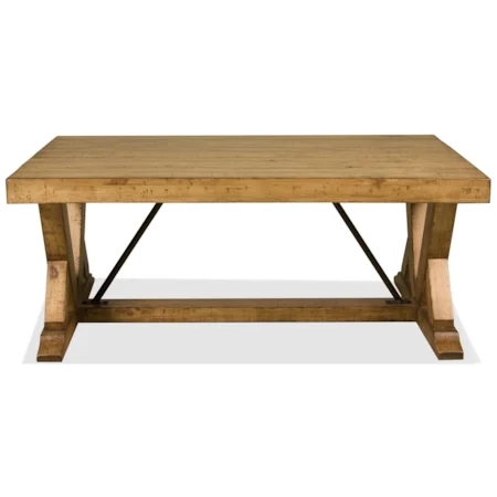 Rectangular Cocktail Table with Metal Supports