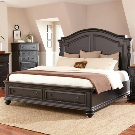 Queen Low Profile Storage Bed with 2 Drawers