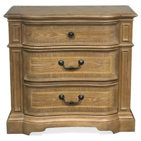 3-Drawer Nightstand with Electric/USB Outlet Bar