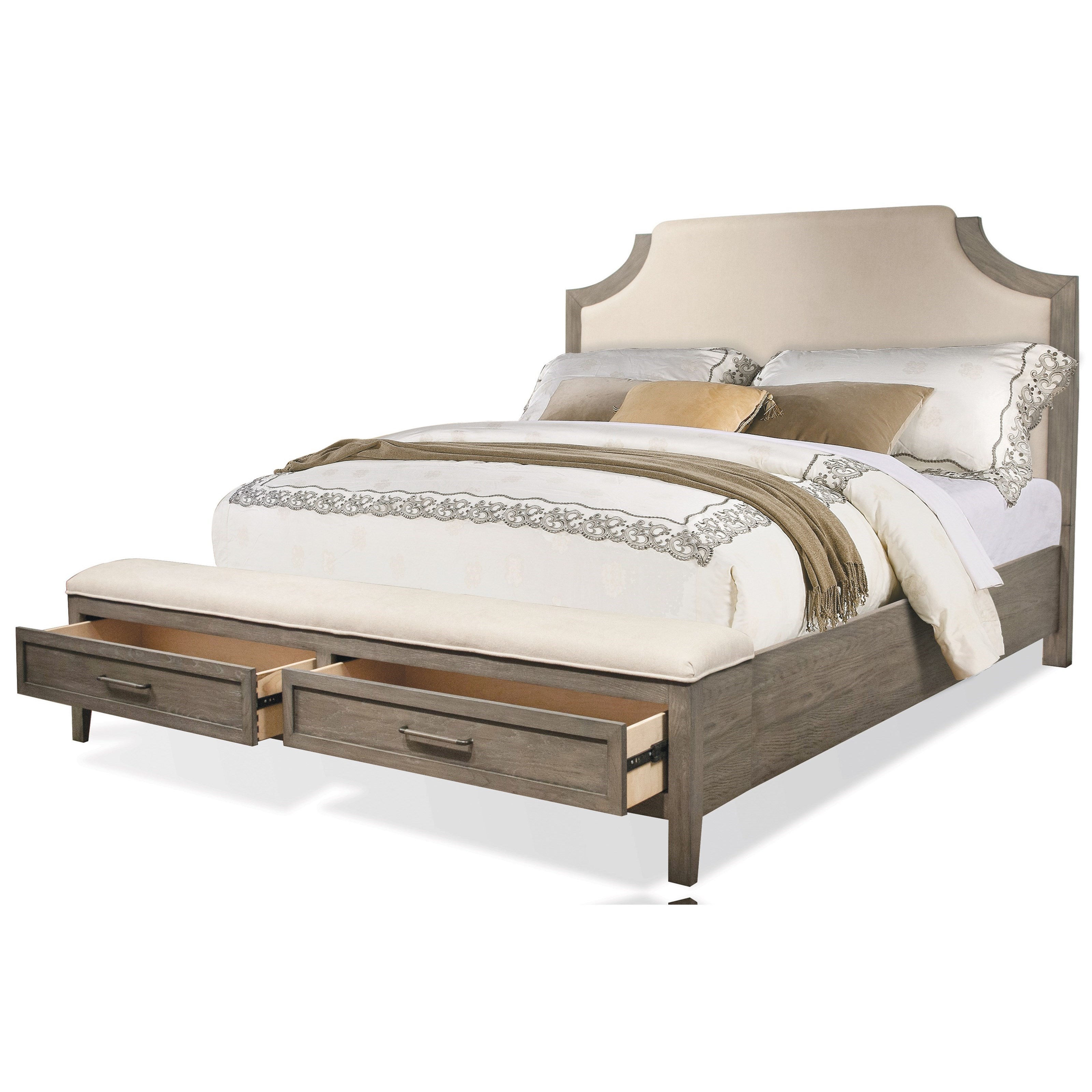 Riverside Furniture Vogue 46180+72+83 King Upholstered Bed with Storage