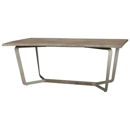 Live-Edge Dining Table in Sandblasted Gray Finish