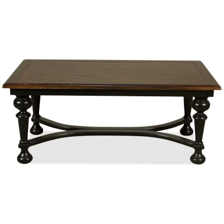 Rectangular Cocktail Table with Turned Legs