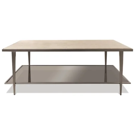 Contemporary Rectangle Cocktail Table with Shelf