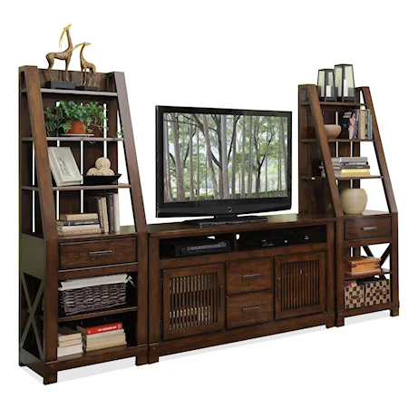 2 Pier Entertainment Wall Unit with Adjustable Shelving