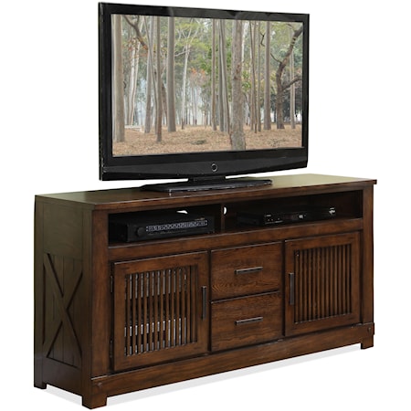 2 Door TV Console with 2 Center Drawers