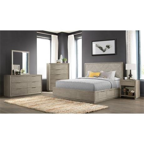 Riverside Furniture Zoey 58086+58081+2x58073 Transitional King Bed with