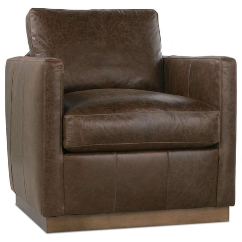 Transitional Swivel Chair with Track Arms