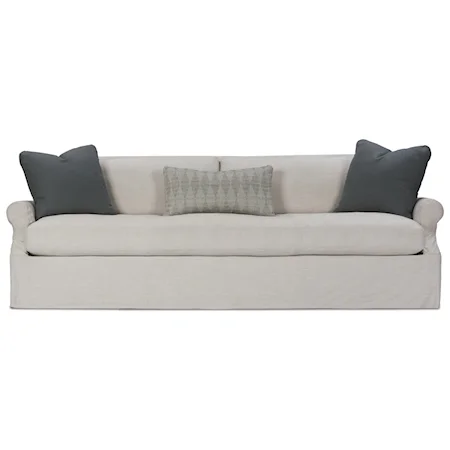 Contemporary 85'' Sofa with Slip Cover and Bench Cushion