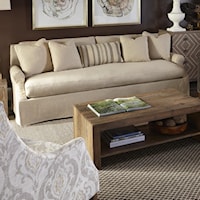 Contemporary Slipcovered Sofa with Bench Cushion
