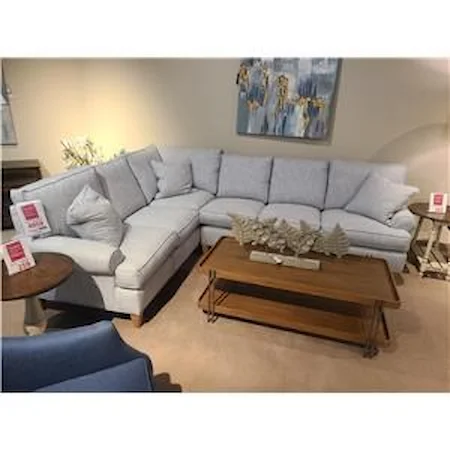 Corner Sectional Sofa with Sock Arms and Tapered Legs