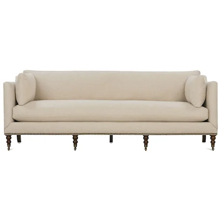 Transitional Sofa with Turned Legs