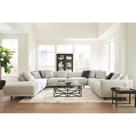 Contemporary 8-Piece Modular Sectional with Ottoman