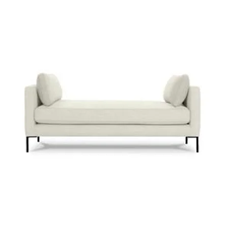 Oliver Settee in Bone White with Carbon Tapered Leg