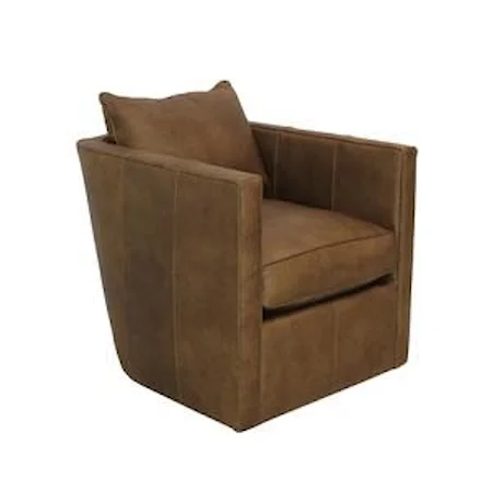 Casual Slip Covered Swivel Chair
