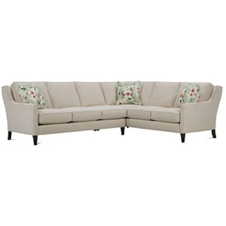 Contemporary 5 Seat Sectional with Scooped Arms