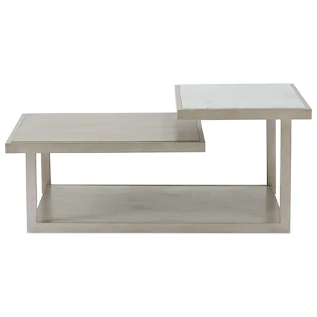 Modern Rectangle Cocktail Table with Marble Insert