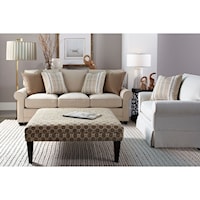 Transitional Stationary Sofa with Rolled Arms