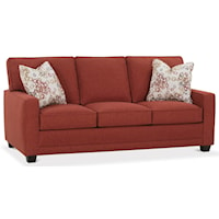 Customizable Sofa with Track Arms, Tapered Legs and Box Style Back Cushions