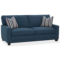 Customizable Sofa with Track Arms, Tapered Legs and Boxed Back Cushions